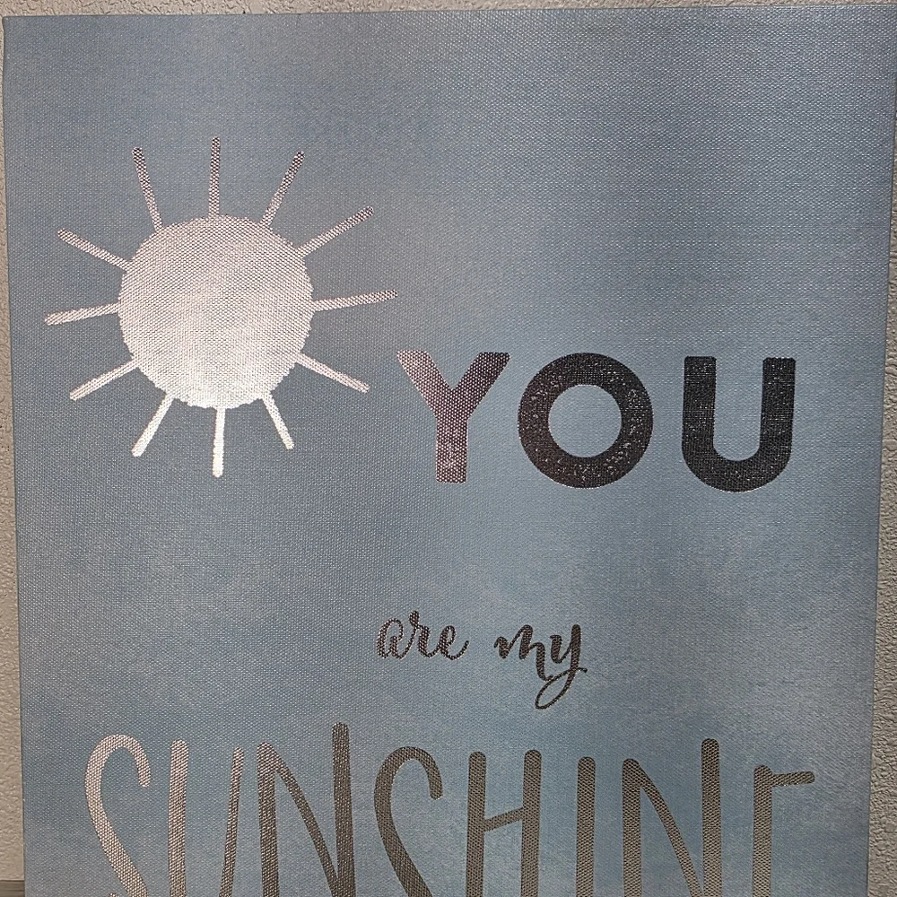 3/$15 🔴 Sale Wall Art Home Decor In Silver and Blue 'You Are My Sunshine'